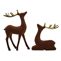 Décoration de salon, statue de cerf vintage en bois, artisanat en résine, décoration de renne, décoration de table en résine de cerf