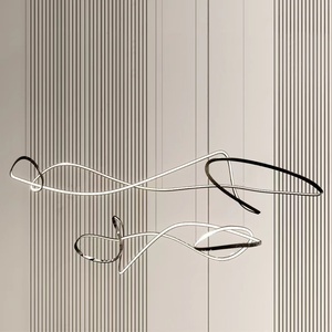 Khách sạn quầy bar truy cập đầu khu vực văn phòng tiếp nhận màu đen và trắng Thông tư tùy chỉnh hiện đại LED đèn chùm ánh sáng mặt dây chuyền - Product Image 4