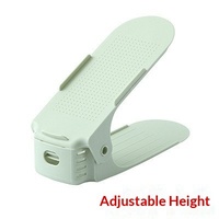Étagère à chaussures moderne en plastique PP à double niveau réglable avec étagère pour rangement dans le placard, gain de place