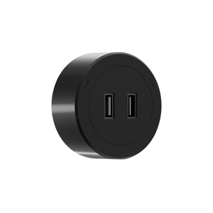 Double <b>USB</b> Black Non-LED Outlet <b>with</b> 2 Pano.V ports seamlessly charging multiple devices while blending stylishly into any model - Product Image 1
