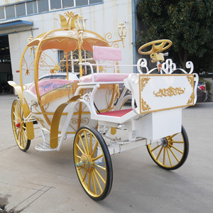 OEM <b>White</b> Horse Carriage for Christmas Cinderella Horse Buggy <b>White</b> Wedding Princess Wedding Buggy Electric Golden Horse Cart - Product Image 5
