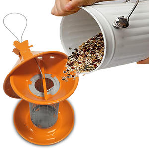 Grensoverschrijdende mini-vogelvoederbak van massief ijzer voor wilde kolibries met metalen gaasbuis, voorkomt voedselvocht, geventileerd voor buiten - Product Image 3