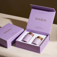 Boîte magnétique personnalisée et boîte cadeau blanc ivoire pour ensemble de soins de la peau et emballage de luxe, revêtement en papier de qualité supérieure
