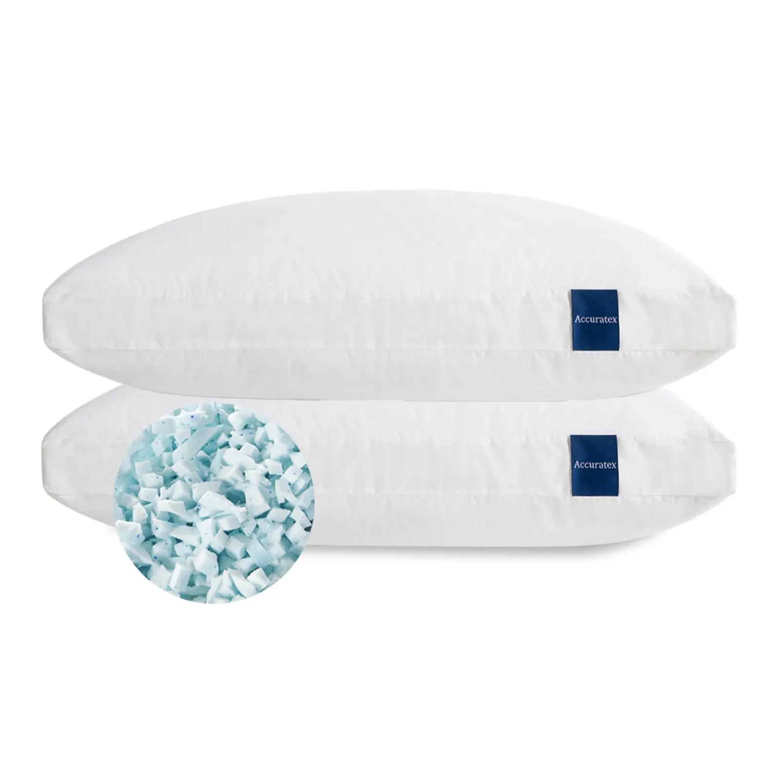 Cushion Pillows Premium Memory Foam Filled Shredded Foam Pillow with Zippered cotton Cover Easy Removable