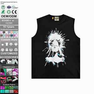 Camiseta sin mangas de algodón de alta calidad para hombre, de secado rápido, anti-bolitas, transpirable, cuello redondo, color liso, tallas grandes, 100% tejido, 160g - Product Image 1