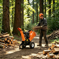 Broyeur à bois à essence 7HP GS100, broyeur à tambour de 100 mm, poids de 115 kg, pour le défrichement commercial et les projets immobiliers