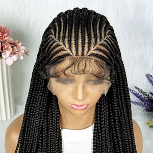 Wholesale African Knotless Box <strong>Braid</strong> Lace <strong>Wig</strong> Synthetic Hair Vendors Full Lace Front Braided <strong>Wigs</strong> for Black Women - Product Image 5