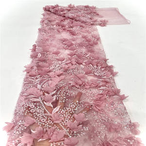 Luxe Style Français Perle Brodé Dentelle Tissu Perle Broderie pour Vêtements De Mariée Chapeaux De Fête Français Dentelle Maille Filet - Product Image 5