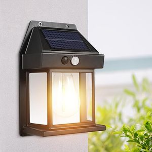 Outdoor <b>led</b> solar wall lamp waterproof lamp human body induction garden lamp garden villa night <b>light</b> lighting <b>work</b> lamp - Product Image 1