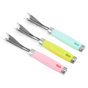 ชุดมีดสับปะรด 3 ชิ้น สแตนเลสสตีล พร้อมด้ามจับหลากสี สำหรับปอกเปลือกและคว้านผลไม้ผัก อุปกรณ์ครัว - Product Image 4