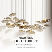 Lustre en verre personnalisé sur mesure, forme artistique, pour villa de luxe, table à manger, salon, chambre, restaurant, ambiance