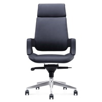 Avec châssis en forme de grenouille, coque en plastique noir et blanc, chaises de luxe en cuir pour bureau