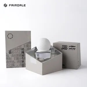 New Design Luxury Custom Cement Lid Refill 50ml Empty Glass Perfume Bottle With Box
