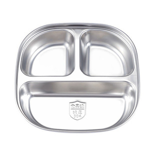 Stainless Steel Divided <b>Dinner</b> Plate Square 304 Food Grade For Kids Child Meal <b>Tray</b> - Product Image 4