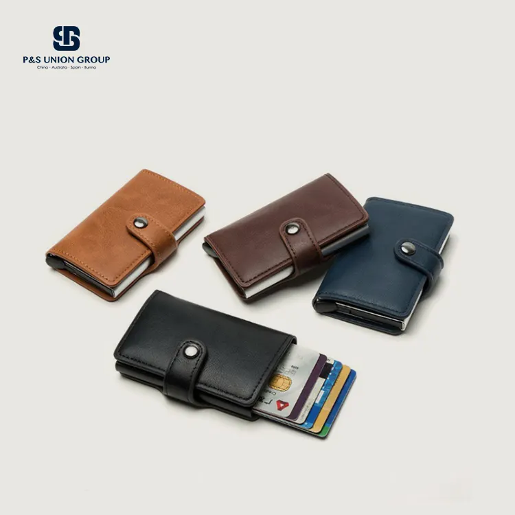 Paparazzi ZB869 Overseas Factory Portable Pop Up Small Vegan Leather Billetera Rfid Men Wallet Purse With Money Clip