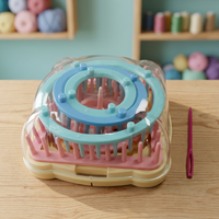 AA0092 Kit de tricot portable en plastique durable et de haute qualité avec aiguille à crocheter pour projets d'artisanat