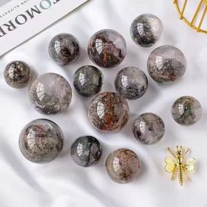 Venta al por mayor de esferas de cuarzo fantasma pulido para jardín, piedras semipreciosas, bolas de piedra para bricolaje, decoración del hogar, regalo, cristal curativo - Product Image 2
