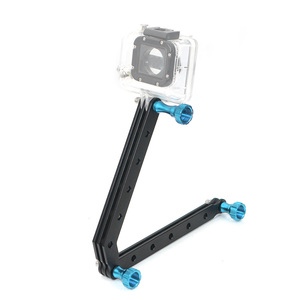 Brazo de extensión CNC para selfie stick con tornillos de perilla, soporte de aleación de aluminio para casco, para cámaras GoPro, Insta360 y DJI Action - Product Image 2