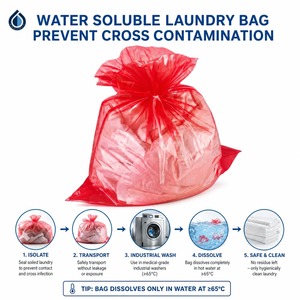 Hot & Cold Hospital PVA Bolsa de lavandería soluble en agua para el control de infecciones - Product Image 1