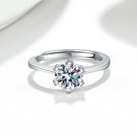 Nouvelle bague en argent Sterling Moissanite S925 pour femmes bague Moissanite classique à six broches bijoux de mariage