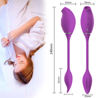 Vibrateur puissant à double aspiration pour femmes, design ergonomique, utilisation mains libres, étanche, avec plusieurs modes de vibration
