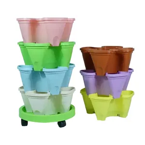 Big Vertical upright petals Wholesale Plant Luxury Pp Planters And Flower Pot For Outdoor Plants