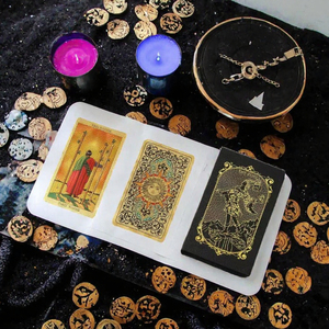 Hanshin Wholesale Spanish Gold Foil Tarot 12*7cm Waterproof PVC Playing Board Game Cards with Guidebook Gift - Product Image 3