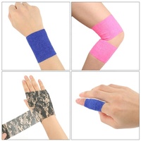 Bande de vêtements de sport élastique auto-adhérente Bandage non tissé auto-adhésif enveloppement cohésif pour pouce doigt poignet cheville 5m longueur