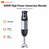 Mixeur Plongeant Électrique Domestique Puissant et Silencieux à Moteur DC Entièrement en Cuivre, Bouton Poussoir, Vitesse Variable, Boîtier en Acier Inoxydable