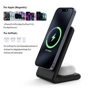 Vente d'usine <span class=keywords><strong>2</strong></span> en 1 support de <span class=keywords><strong>charge</strong></span> magnétique <span class=keywords><strong>sans</strong></span> <span class=keywords><strong>fil</strong></span> écouteurs de téléphone chargeur de Station de <span class=keywords><strong>charge</strong></span> <span class=keywords><strong>sans</strong></span> <span class=keywords><strong>fil</strong></span> - Product Image 2