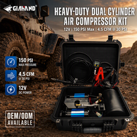 Kompresor Udara Portabel Berkinerja Tinggi GIAHAND ARB Style 12V Motor Ganda Silinder Ganda untuk Mobil Off-Road Tekanan Udara 150psi