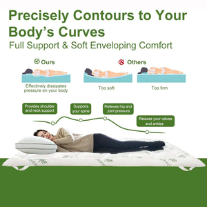 Cooling <strong>Mattress</strong> <strong>Topper</strong> 1500 GSM Thicker Shredded Memory Foam Quilt <strong>Topper</strong> with Viscose Made From Bamboo Cover 4 Bands - Product Image 6