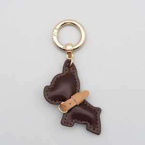 Custom Pet French Bulldog PU Leather <b>Keychain</b> Luxury Car <b>Keychain</b> with Bag Charm Pendant Key Chains - Product Image 1
