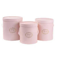 Gift Wrap Round Flower Paper Boxes Rose Hug Bucket Vase With Lid Party