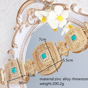 Cinto em tons de ouro marroquino para mulheres árabes caftan, joia de noiva, correntes de cintura com strass, corrente de barriga - Product Image 5