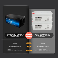 Baterai LiFePO4 Surya 12 Volt 200Ah LAF1220 Penjualan Terlaris di Shenzhen dengan BMS Terintegrasi untuk Baterai Penyimpanan Energi Bersertifikat