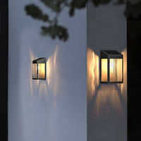 Lampe murale de jardin solaire étanche pour l'extérieur, lampe montée sur le couloir