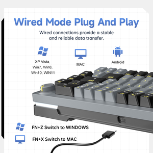 New AG68 60% <b>USB</b> <b>Type</b>-<b>C</b> RGB Backlight Gaming Keyboard Optimizing Gasket Filled Layer 68 Keys Compact Mechanical Keyboard PC - Product Image 6