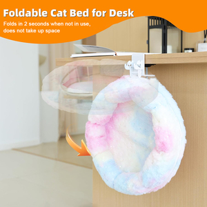 Cama de Escritorio para Gatos, Estante para Gatos Pequeños y Medianos, 360 Grados °   Cama giratoria con abrazadera para mesa, protección de muebles, cama ajustable para gatos para escritorio - Product Image 3
