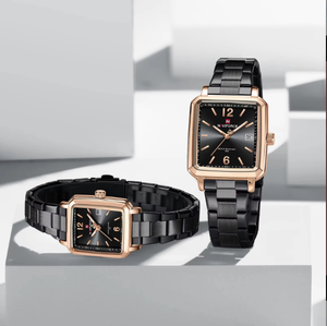 Reloj de pareja de lujo resistente al agua reloj de cuarzo moda calendario Simple fecha reloj de acero inoxidable mujeres hombres amante regalo 9252 - Product Image 5