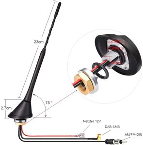 <span class=keywords><strong>Antenne</strong></span> <span class=keywords><strong>DAB</strong></span> pour voiture Eightwood, séparateur d'<span class=keywords><strong>antenne</strong></span>, amplificateur, connecteur SMB vers DIN, montage universel sur toit, <span class=keywords><strong>antenne</strong></span> de voiture - Product Image 6