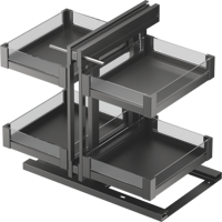Galaxy Full Pull Out Magic Corner Panier de rangement en verre Supports de rangement pour matériel de cuisine pour des solutions de stockage efficaces