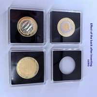 Petite boîte de présentation carrée transparente en plastique pour pièces commémoratives, médailles, badges, objets de collection, modèle YHT-605 002