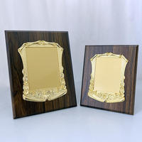 Plaque en bois personnalisée, certificat, récompense, plaque en métal doré, argenté, noir, plaque de certificat en bois
