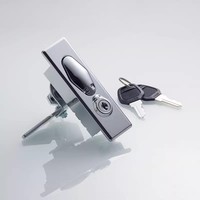 Serrure à bouton-poussoir Longyu MS505 chromée avec clé pour armoire de distribution et coffret de commande électrique