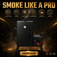Barbecue vertical à gaz double brûleur en acier inoxydable avec multiples grilles, protection anti-extinction de flamme et thermomètre pour extérieur