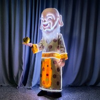 Светодиодный костюм Бога Богатства, мультяшный костюм-талисман Года Змеи, сценический костюм для выступлений