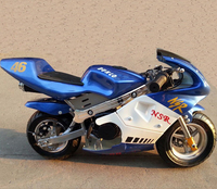 Mini-moto 49cc, moteur 2 temps refroidi par air, démarrage manuel, vitesse maximale 40-60 km/h