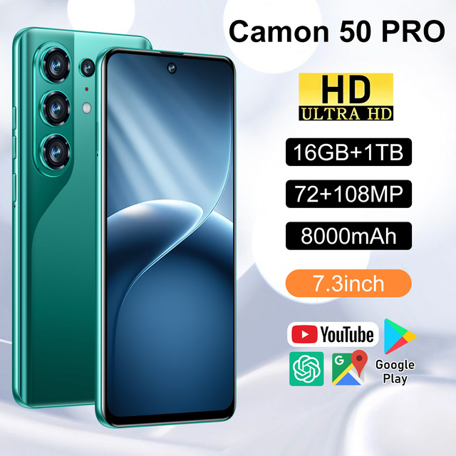 Europe Camon 50 Pro 16gb 1tb Junior Android 15 Snapdragon 8 Gen 4 8000mah Original 5g Lte Dual Sim Face Id Gps 7.3 Inch Display