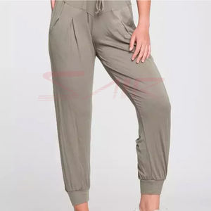 Femmes 100% coton taille haute survêtement pantalon personnalisé droit décontracté Streetwear Style plat avant élastique pantalon de survêtement pour l'hiver - Product Image 2